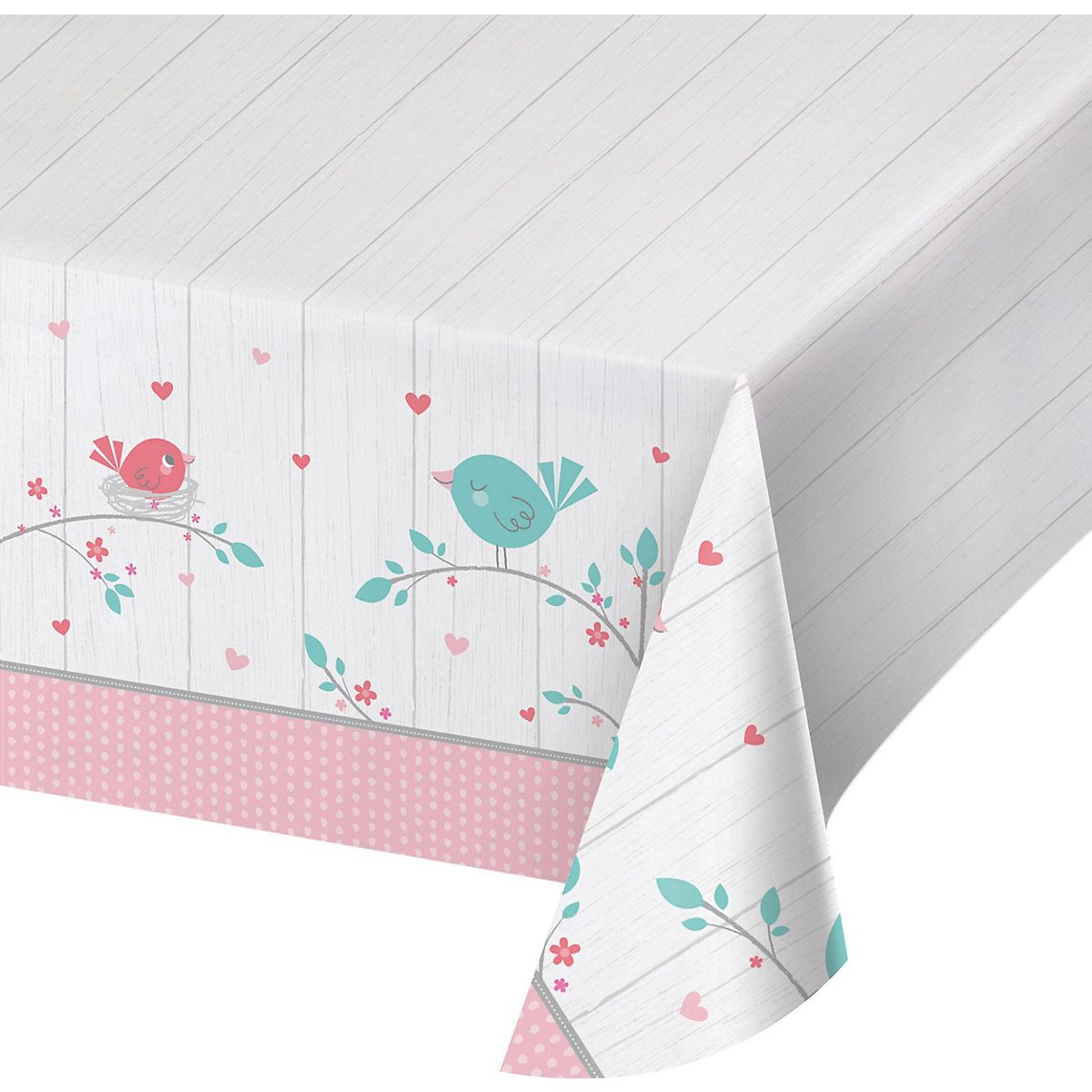Party-Tischdecke Hello Baby Girl, Kunststoff, 137 x 259 cm