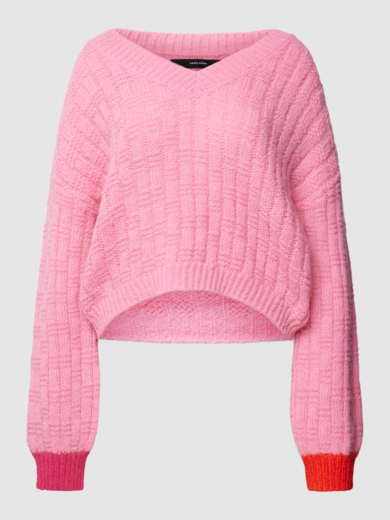 Strickpullover mit Strukturmuster Modell 'INGRID' in pink