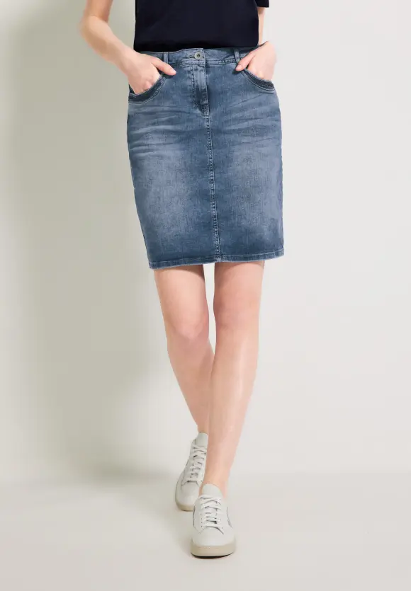 CECIL Jeansrock mit Pailletten