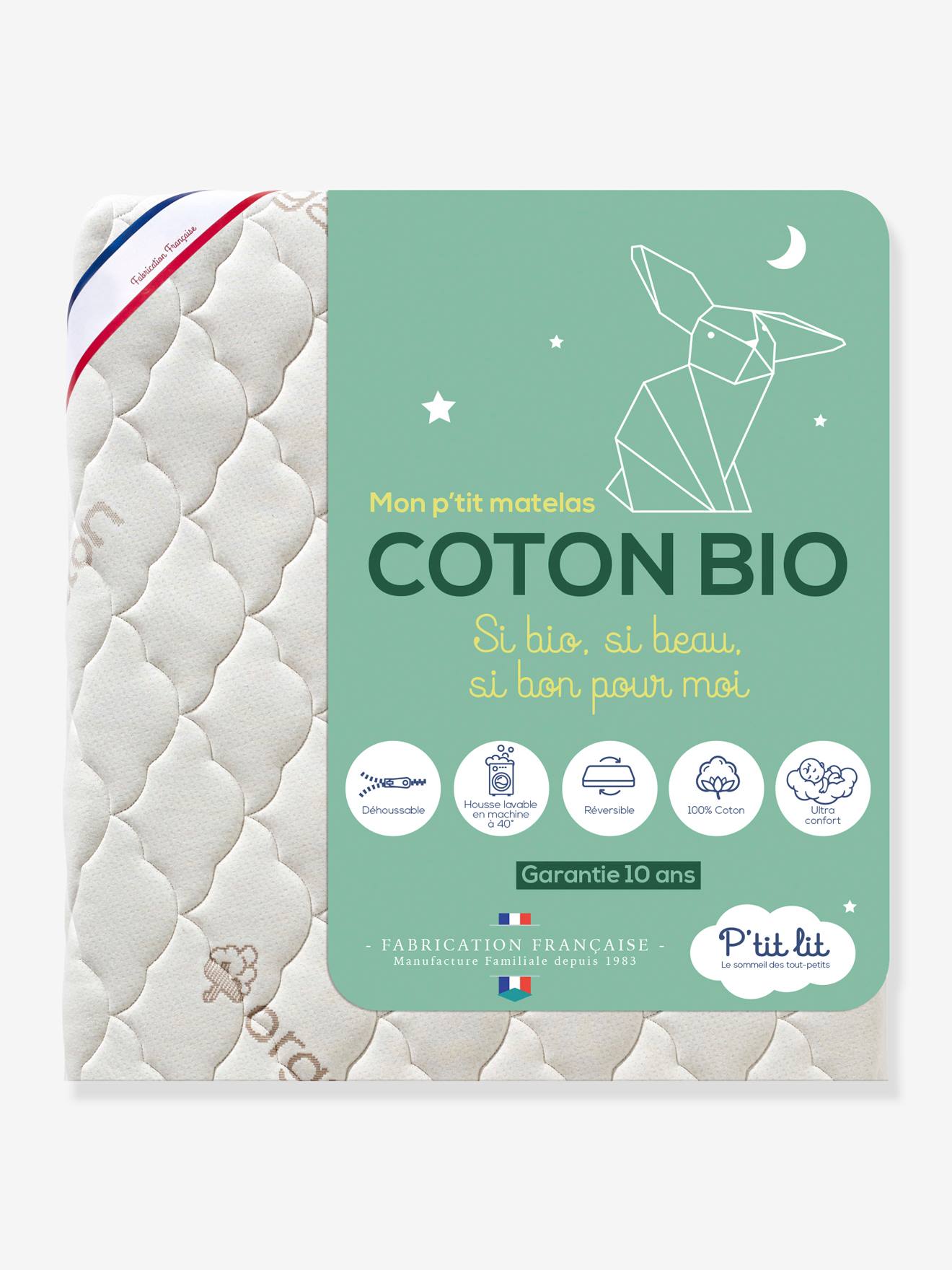 P'tit lit Baby Matratze mit Bio-Baumwolle COTON BIO P'TIT LIT - weiß