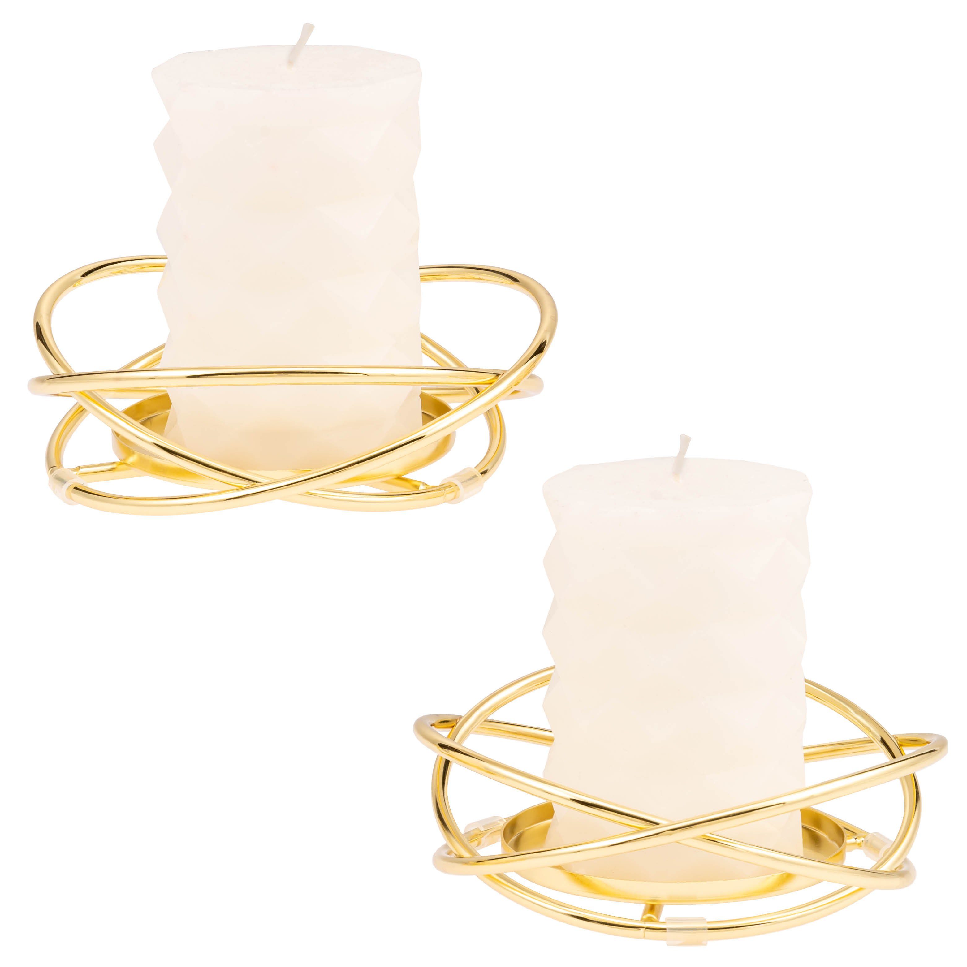 bremermann Kerzenhalter bremermann Kerzenständer 2er Set in Kranzform, Kerzenhalter Gold (Set)