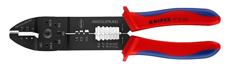 Knipex Crimpzange 97 22 240 Stahl 240 mm Blau, Rot