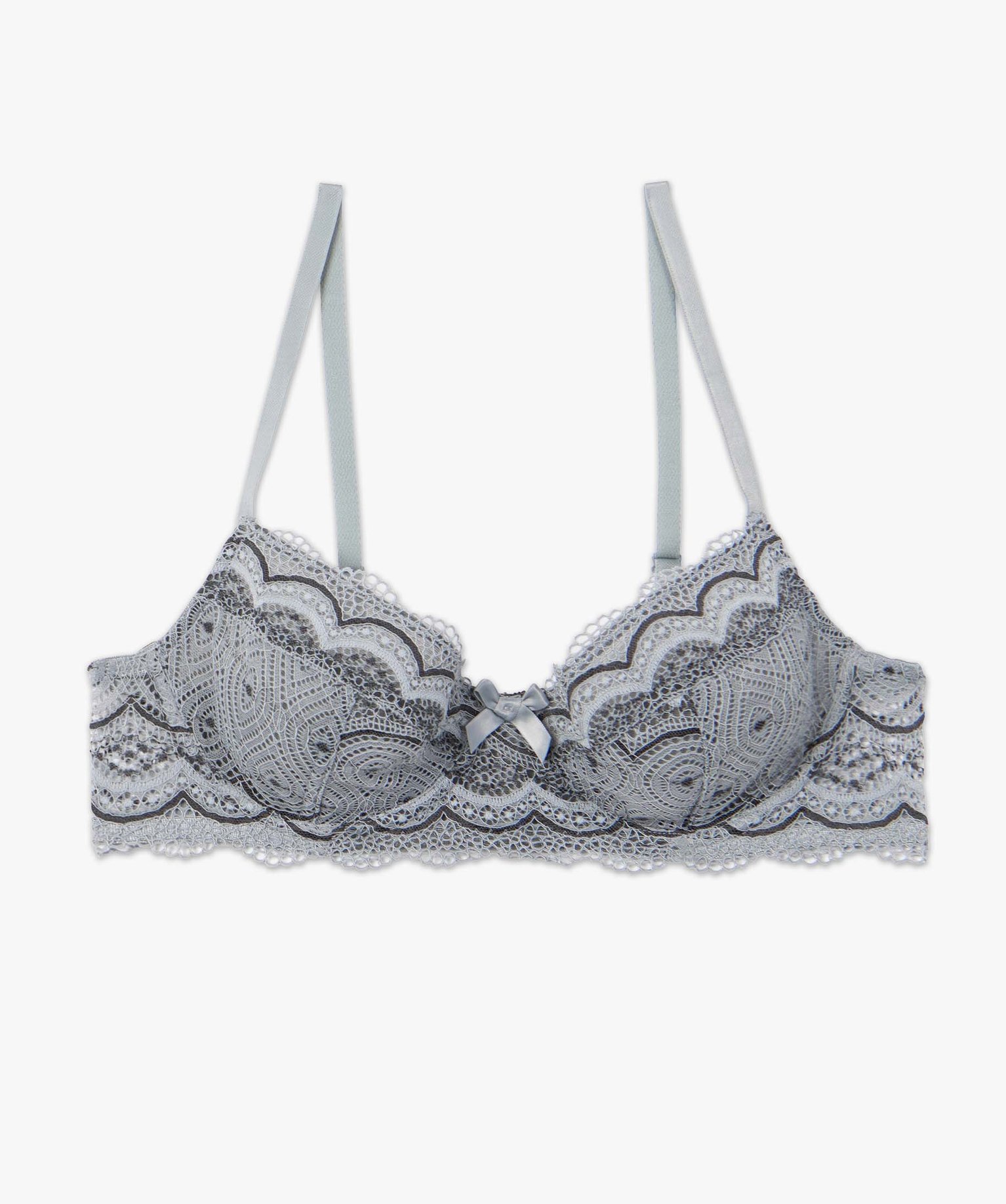 Soutien-gorge forme corbeille en dentelle femme gris | GEMO