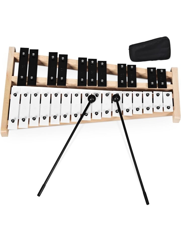 COSTWAY Xylophon 27 Noten Glockenspiel in Schwarz günstig kaufen onesize