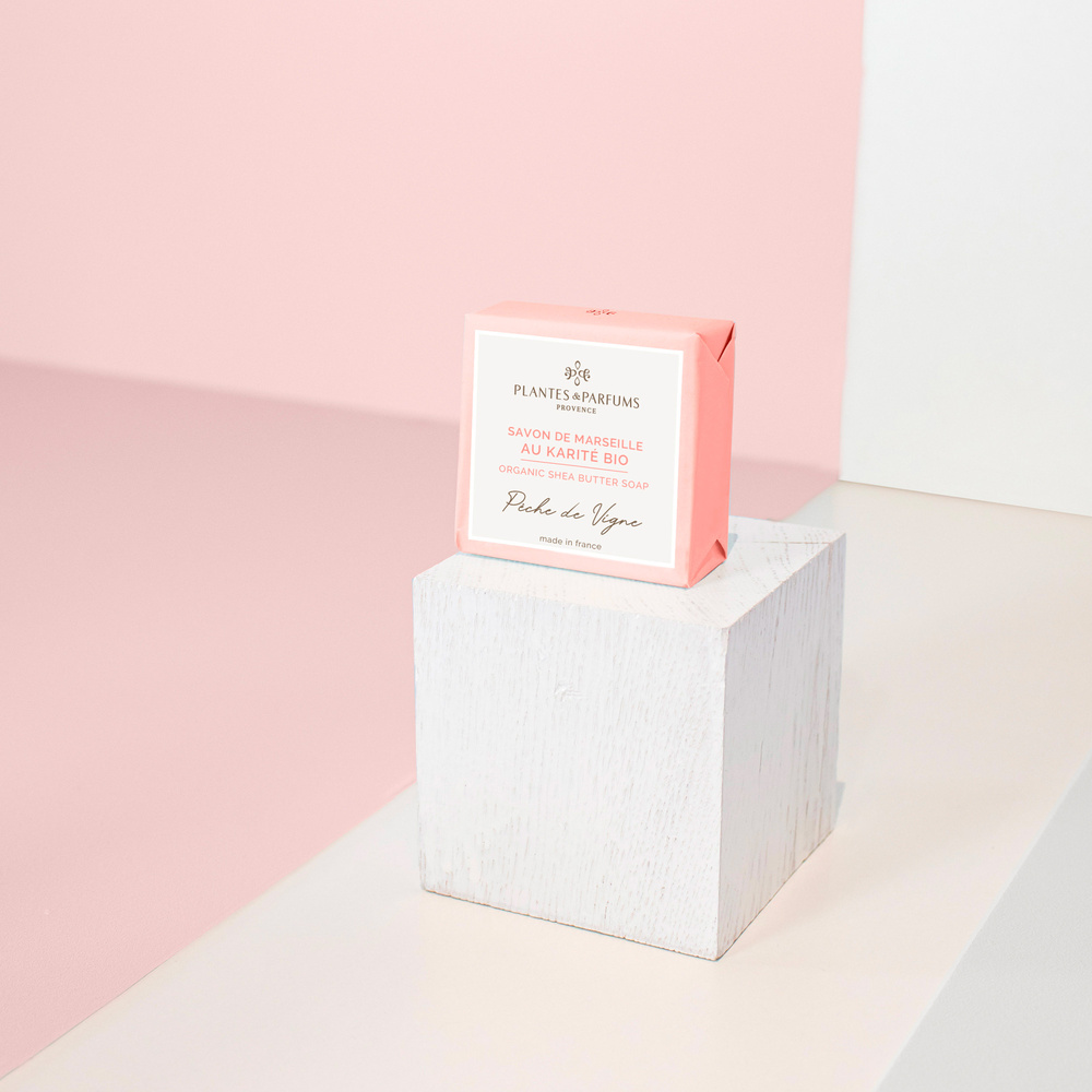 Plantes et Parfums Karité - Parfum Pêche de Vigne Savon de Marseille