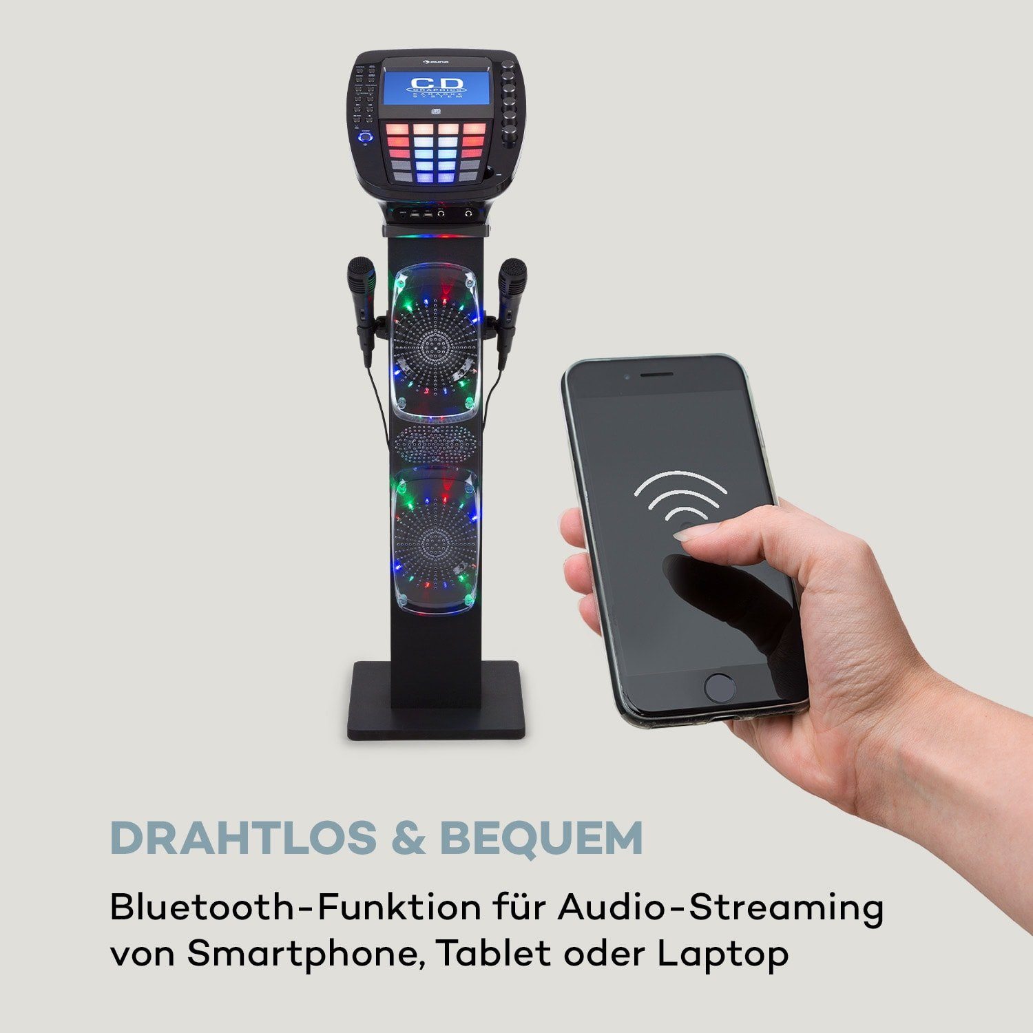 Auna KaraBig Party-Lautsprecher (Bluetooth, 80 W)