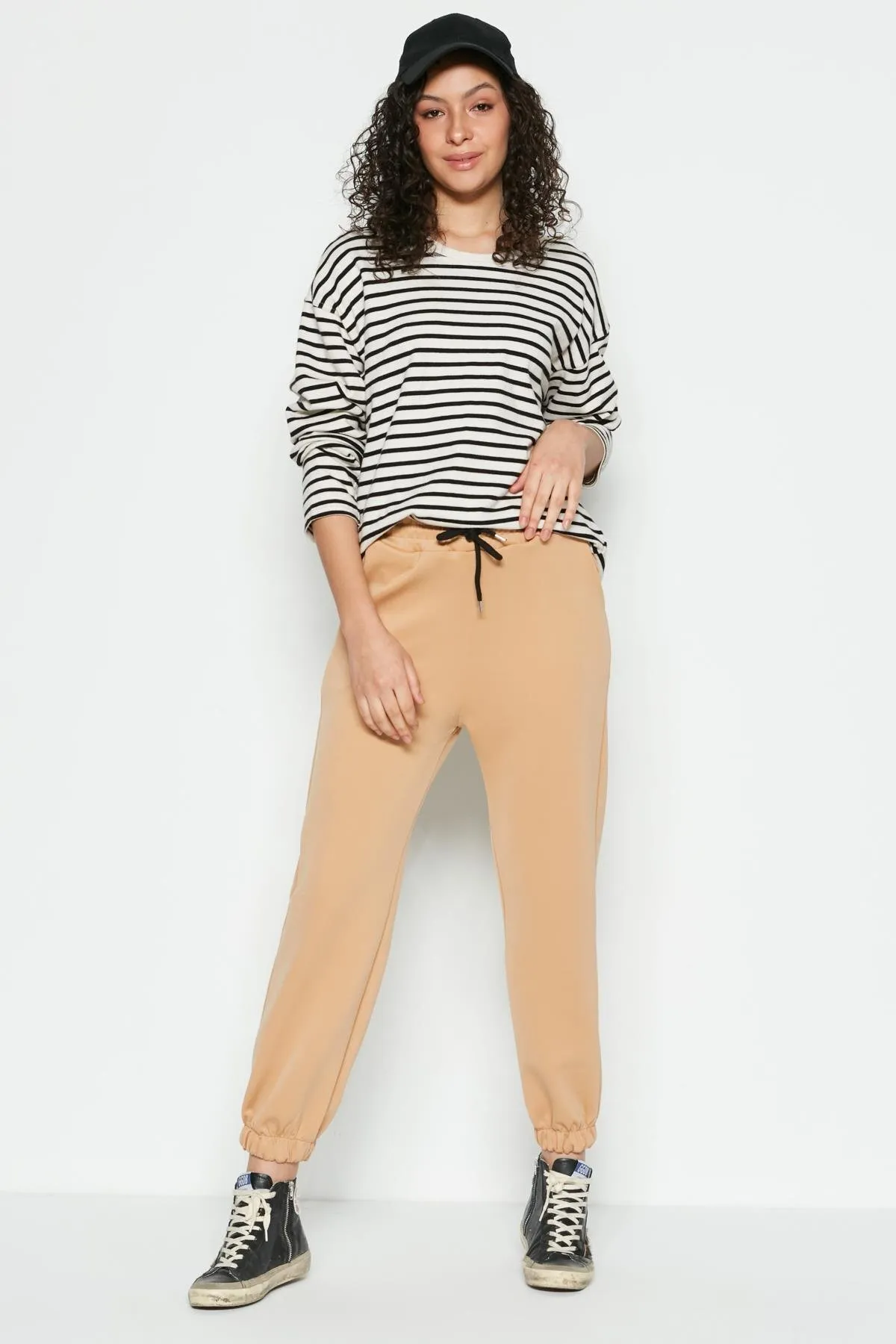 C&City  Jogger Elastic Sports Jogginghose 806 Milchbraun