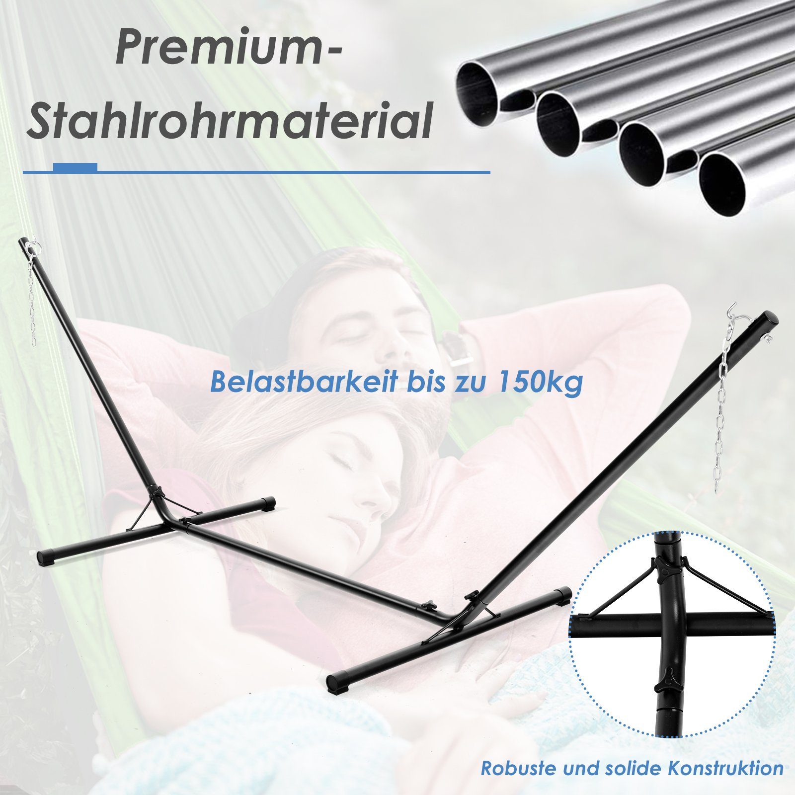 COSTWAY Hängemattengestell, 325x100x106cm, ohne Hängematte