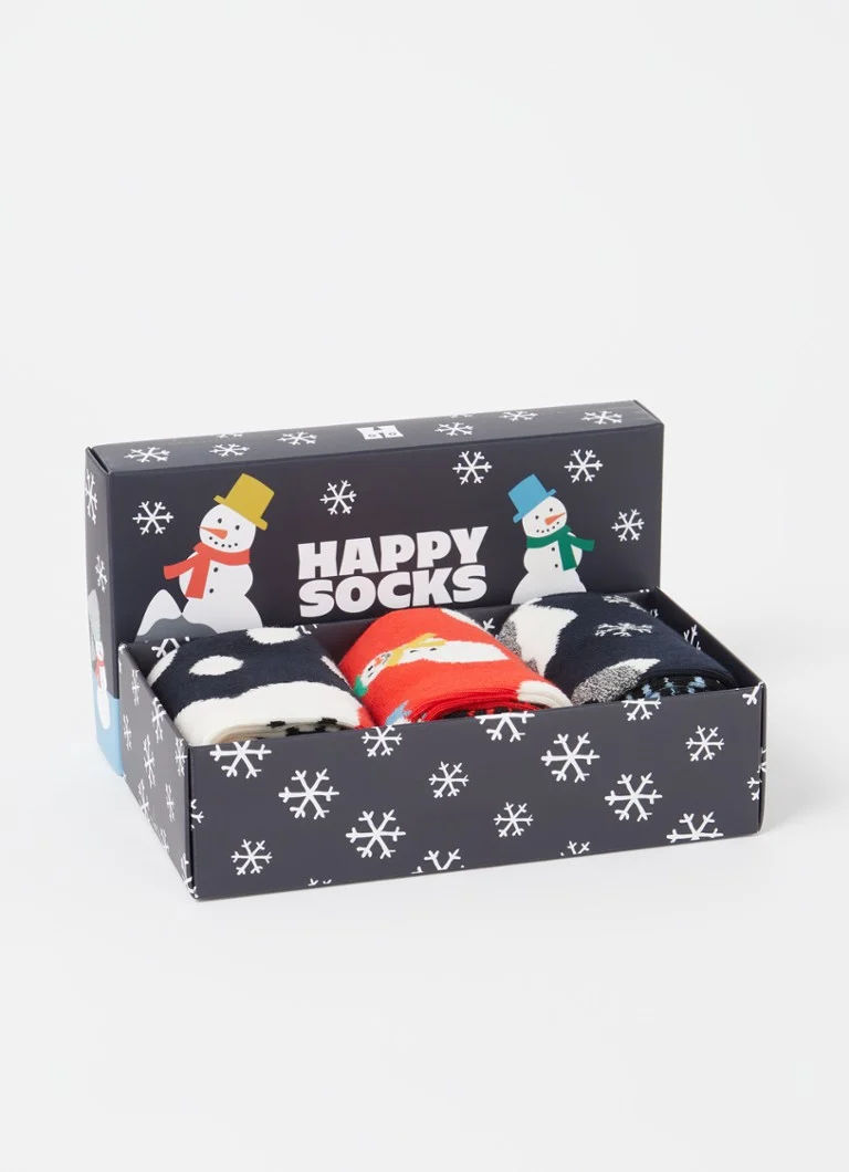 Čarape Happy Socks Snowman s printom u poklon kutiji od 3 komada
