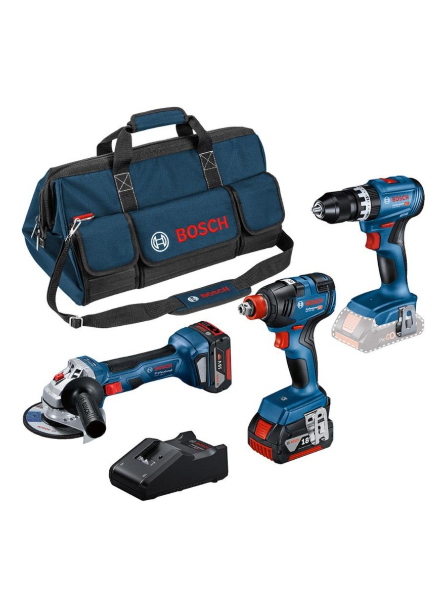 Bosch Blue 0615990N31 3 Verktøysett 18V - 3 maskiner 18V 5,0Ah Kombisett