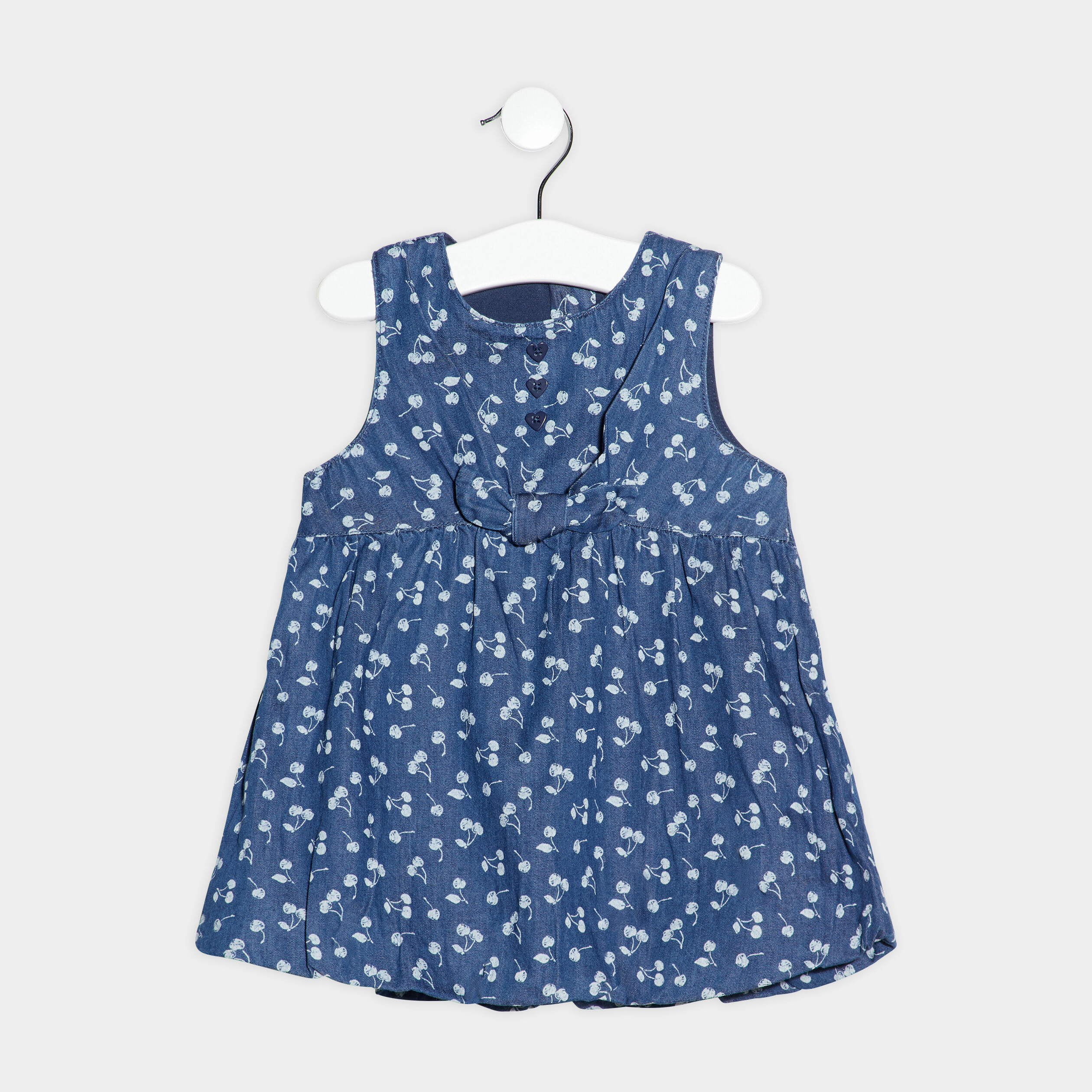 Robe évasée en jean bleu bébé fille | La Halle