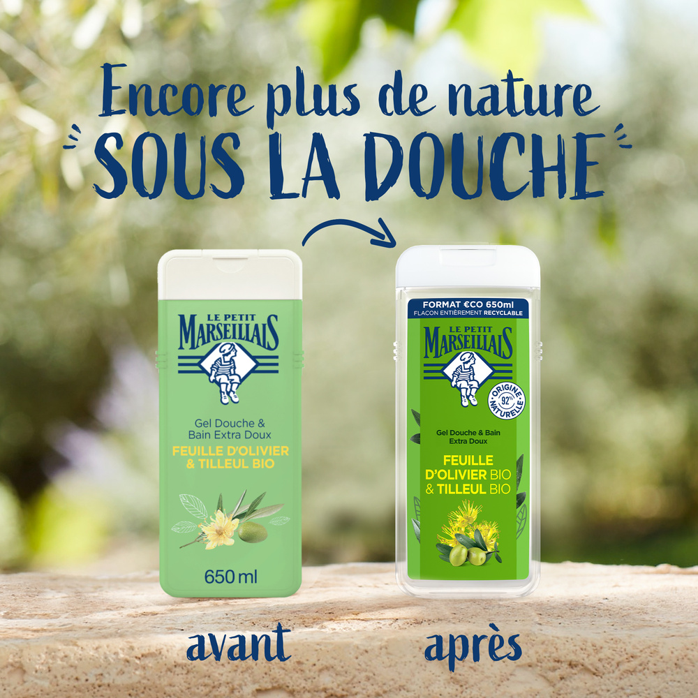 le petit marseillais LE PETIT MARSEILLAIS  DOUCHE EXTRA DOUXFEUILLE OLIVIER BIO & TILLEUL BIO 650 ML Gel Douche