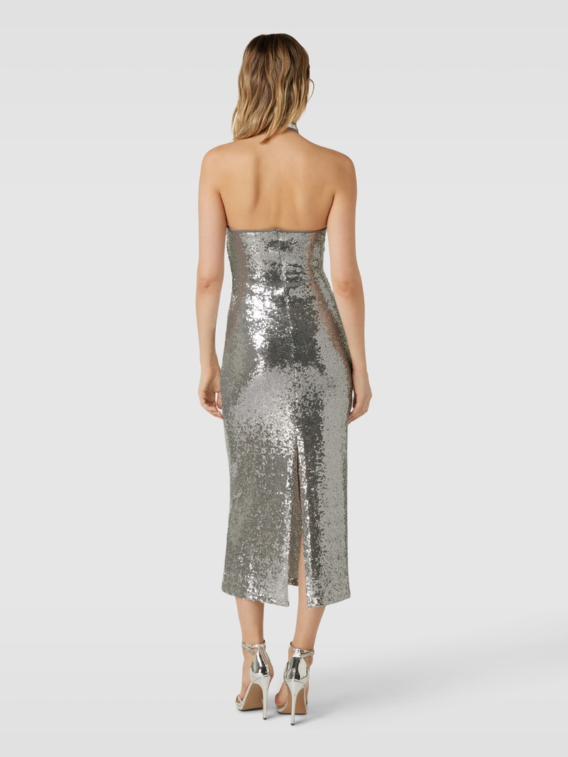 Abendkleid mit Paillettenbesatz Modell 'xtricia' in silber