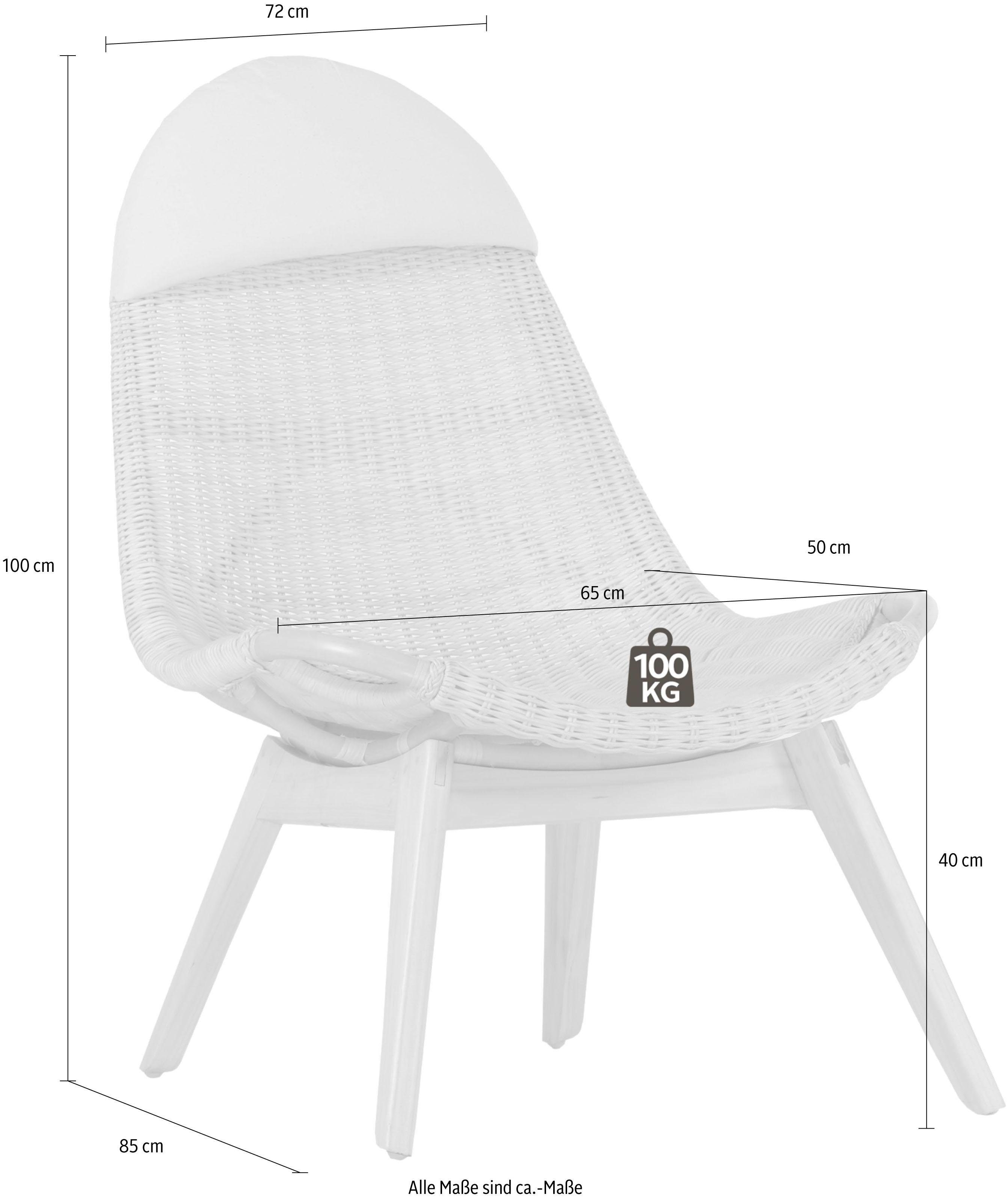 Gutmann Factory Rattanstuhl Fenno, mit abnehmbaren Nackenkissen