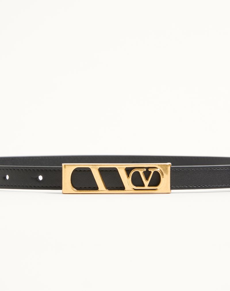 VLogo Signature Bælte i Skinnende Kalveskind 15mm