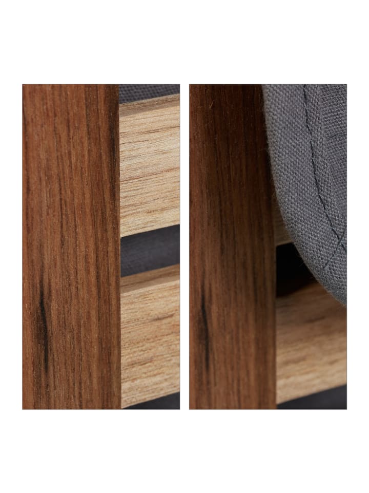 relaxdays Wäschekorb in Natur/ Grau - (B)40 x (H)60 x (T)35 cm günstig kaufen onesize