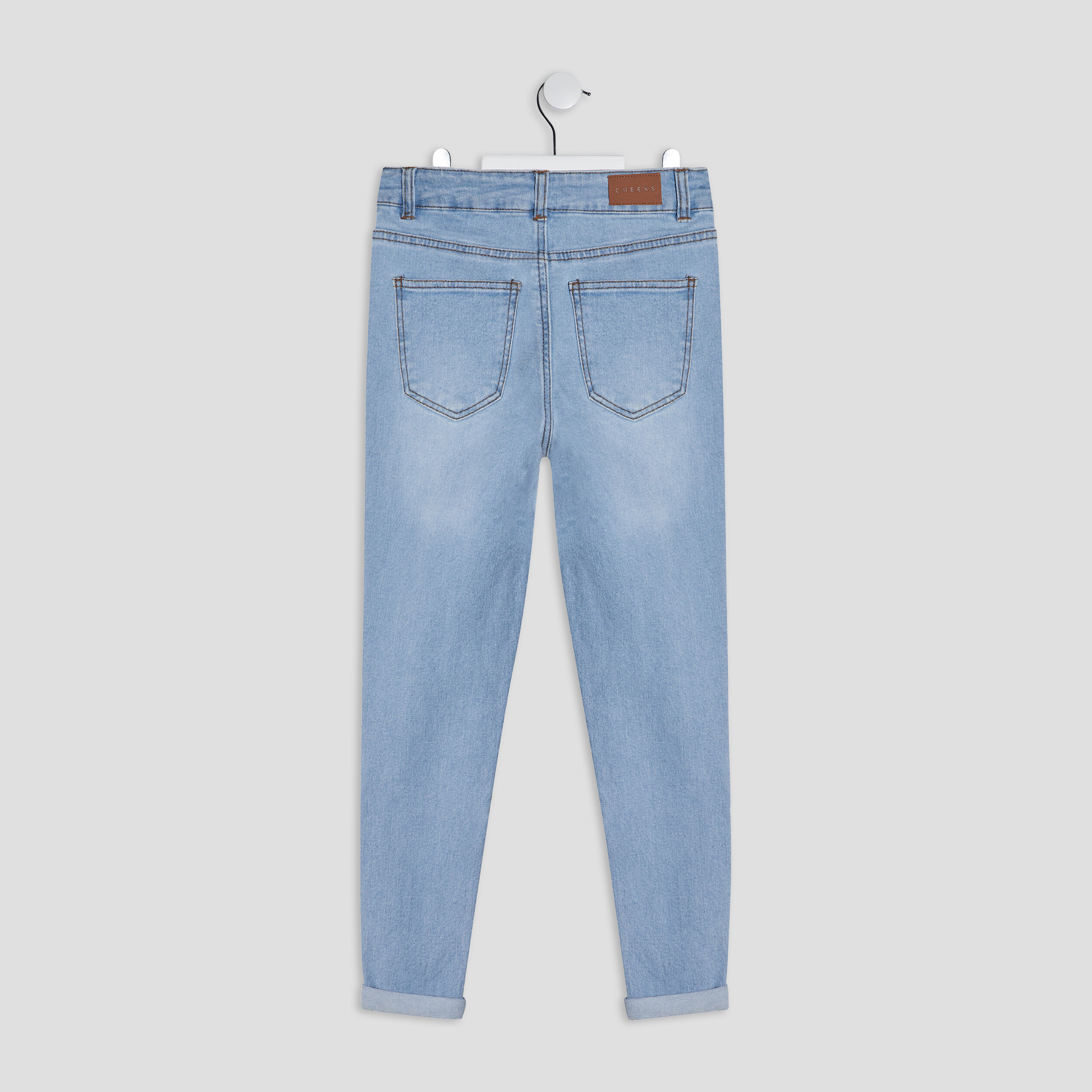 Jeans mom Creeks denim triple stone fille | La Halle