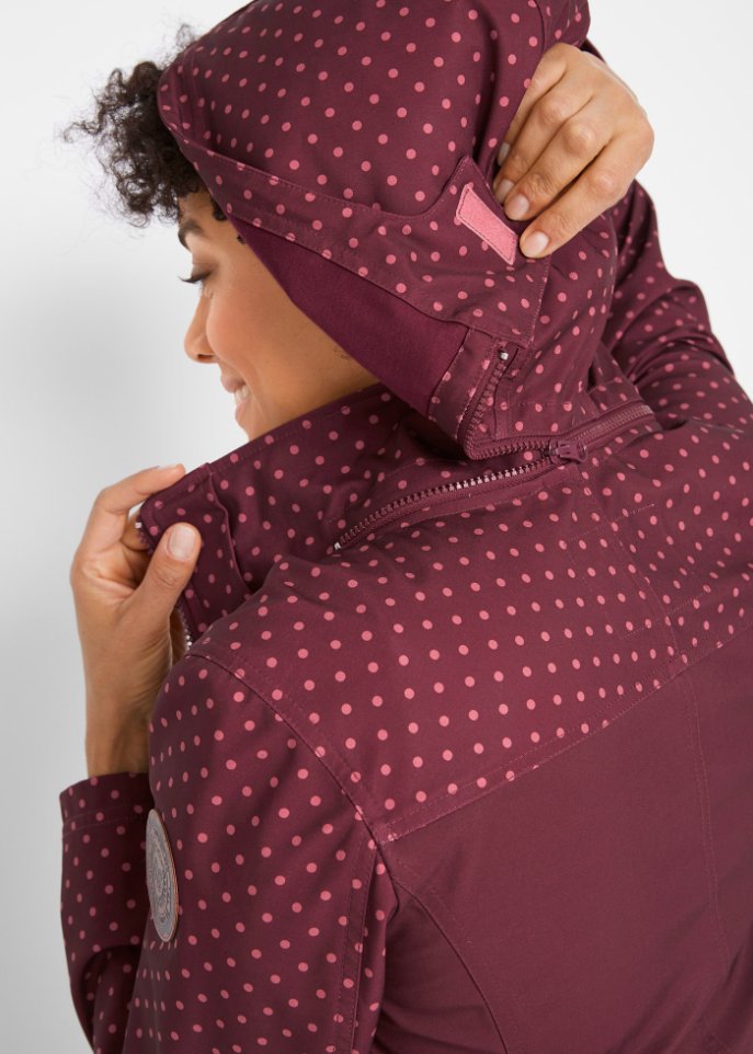 Bedruckte Softshelljacke, schlanker Schnitt, wasserabweisend