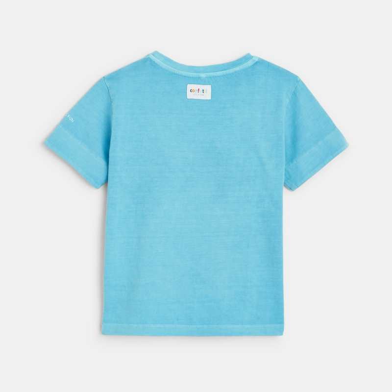 T-shirt bleu CONFETTI pigments naturels mixte