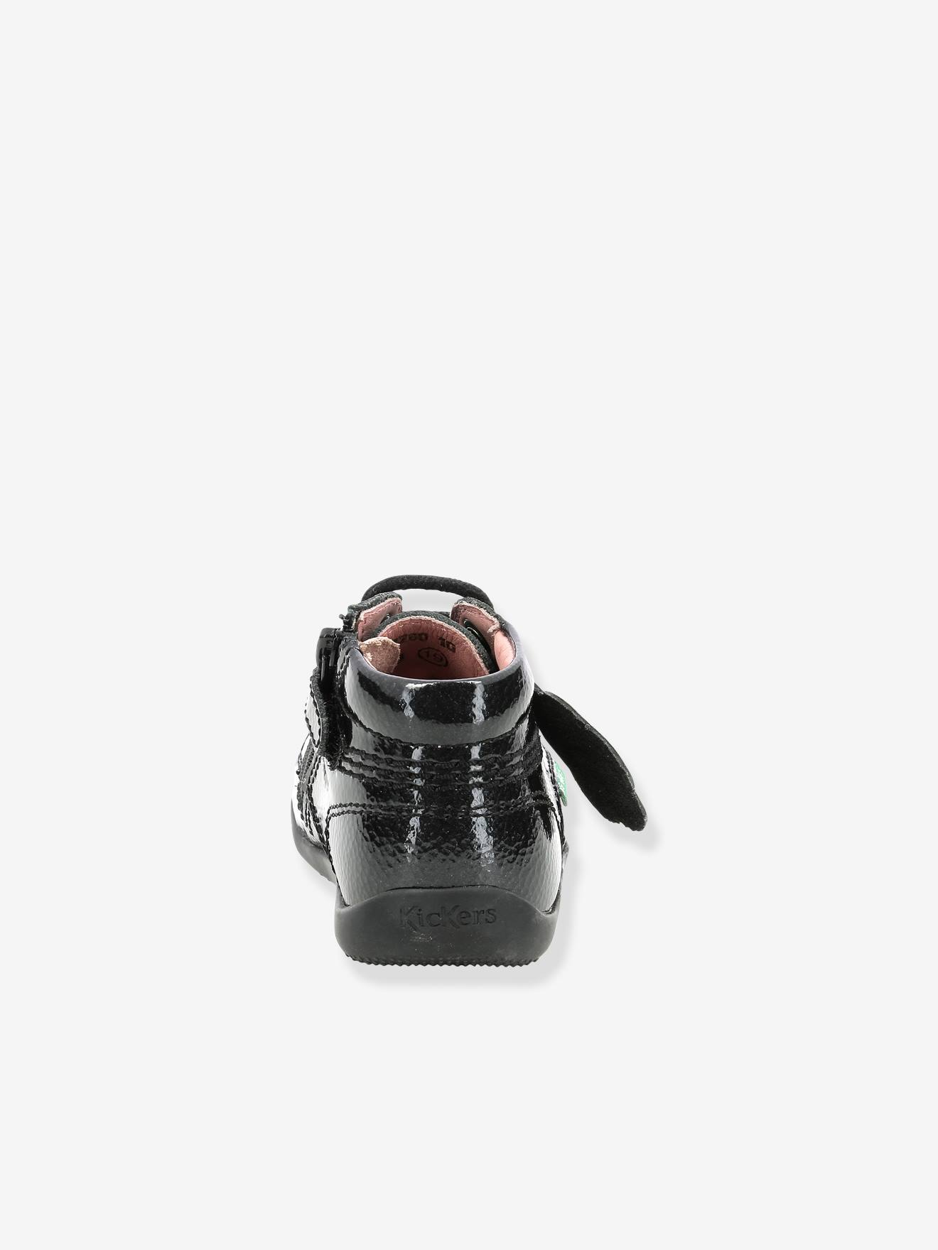 Bottillons cuir bébé fille Billista Zip KICKERS® noir vernis