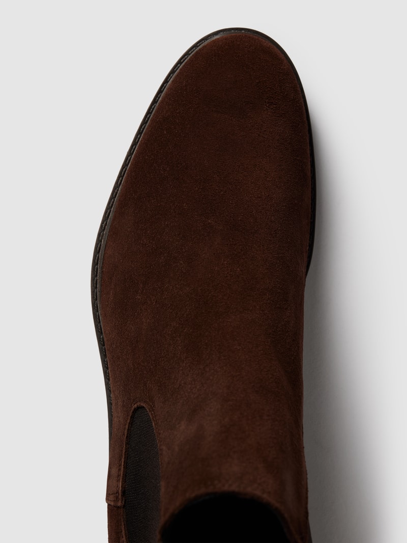 Chelsea Boots aus Veloursleder Modell 'SLHBLAKE SUEDE CHELSEA' in dunkelbraun