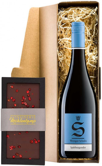 Weihnachtsgeschenk Spätburgunder mit Schokolade - Weingut Schales