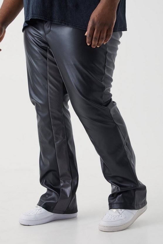 Plus Slim-Fit PU-Schlaghose