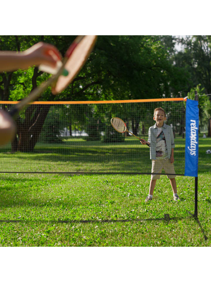 relaxdays Badmintonnetz in Schwarz/ Blau - (B)310 x (H)225 x (T)103 cm günstig kaufen onesize