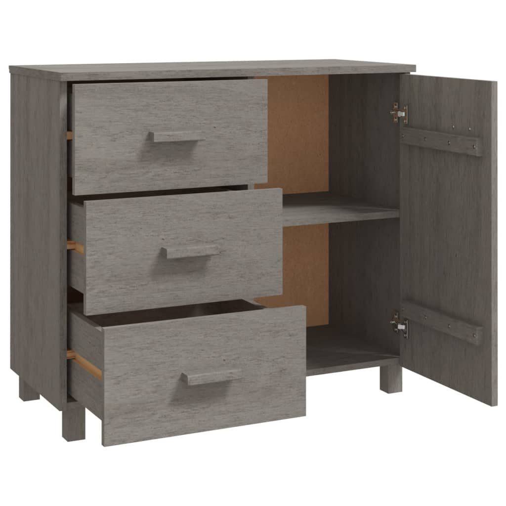 vidaXL Sideboard Sideboard HAMAR Hellgrau 90x40x80 cm Massivholz Kiefer (1 St)