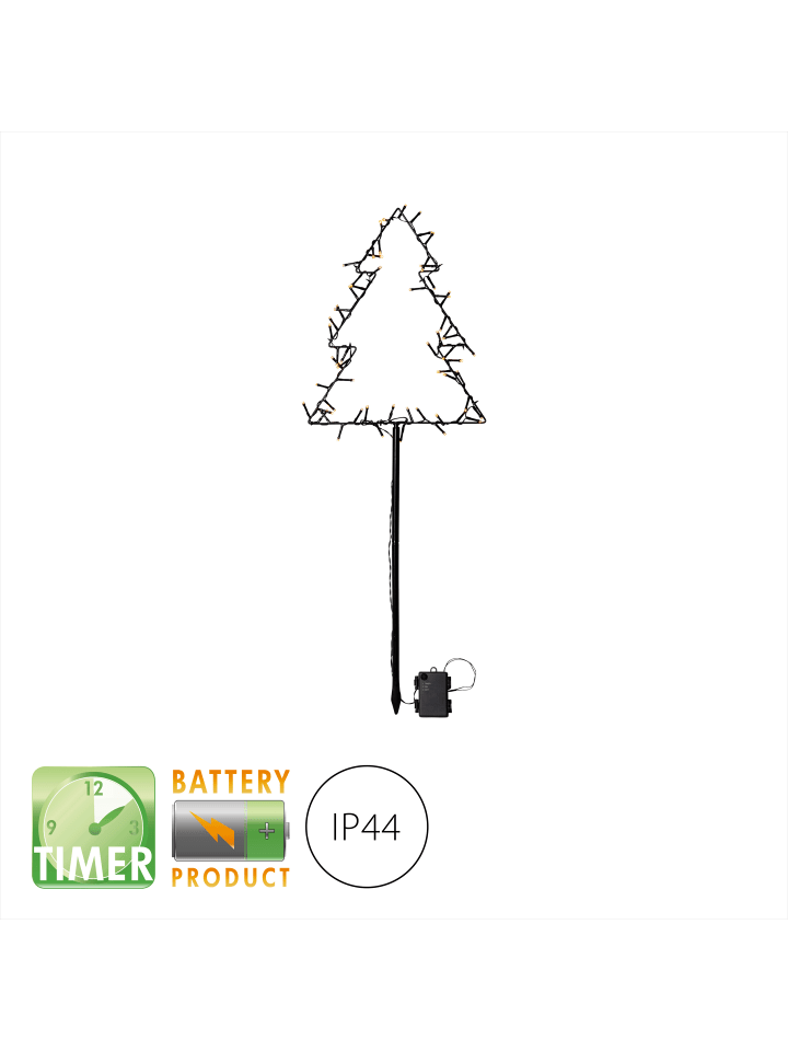 STAR Trading Weihnachtsleuchte mit Erdspieß Spiky, batteriebetrieben, outdoor in Schwarz günstig kaufen onesize