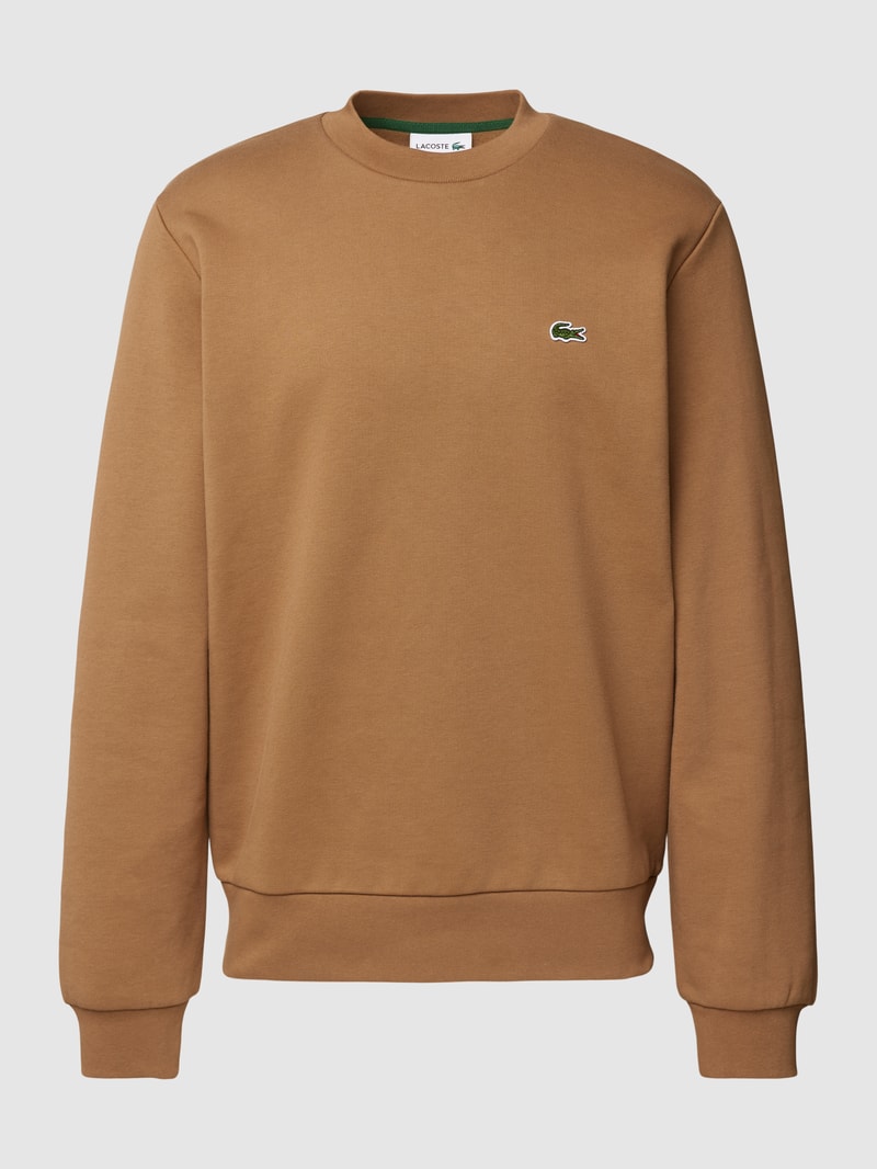 Sweatshirt mit Logo-Stitching in camel