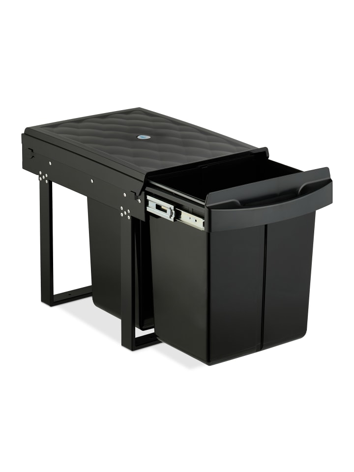 relaxdays Einbaumülleimer in Schwarz - 2x 20 l günstig kaufen onesize