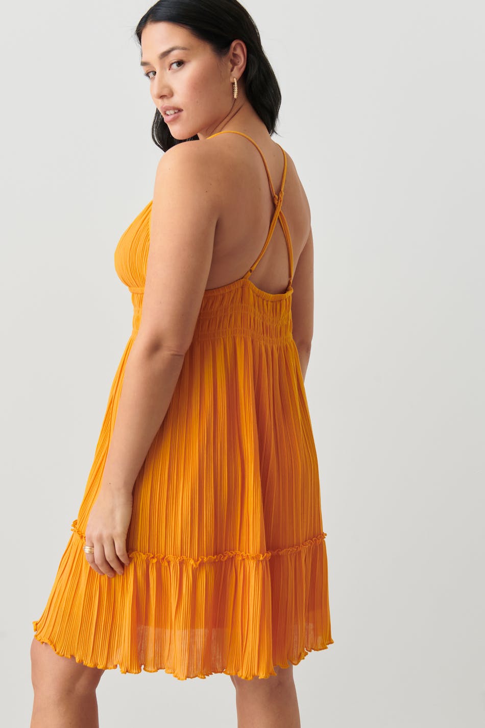 Plissé mini dress