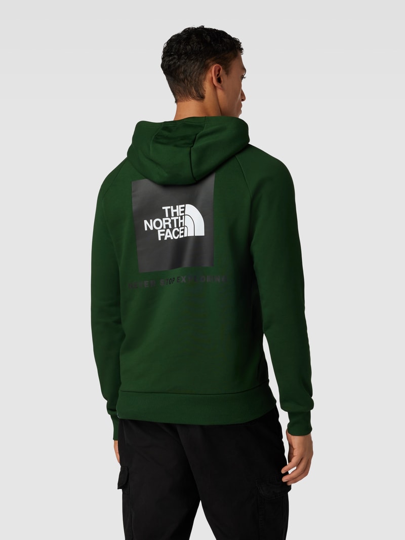 Hoodie mit Label-Print Modell 'RAGLAN' in dunkelgrün