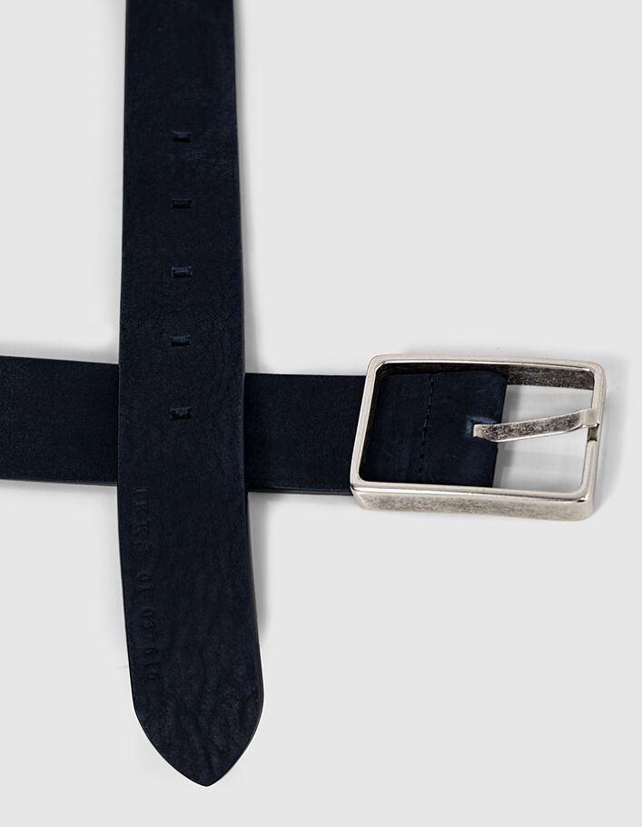 Ceinture bleu marine en cuir nubuck Homme