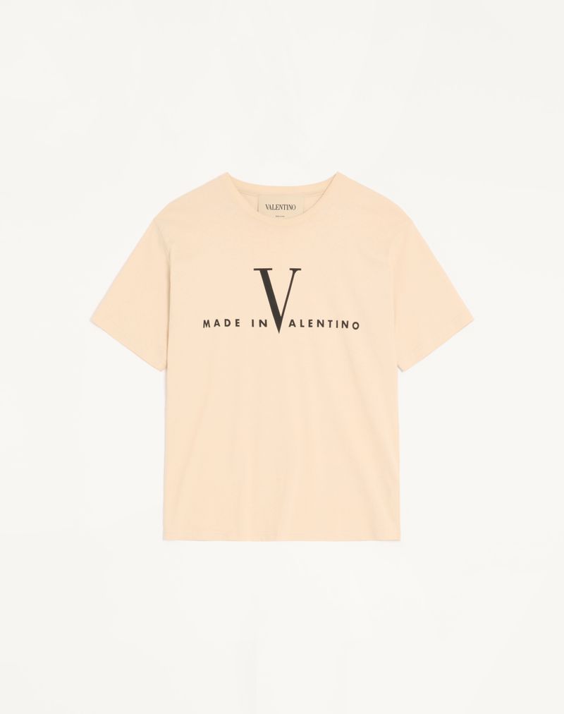T-shirt en coton Valentino avec imprimé Made In Valentino