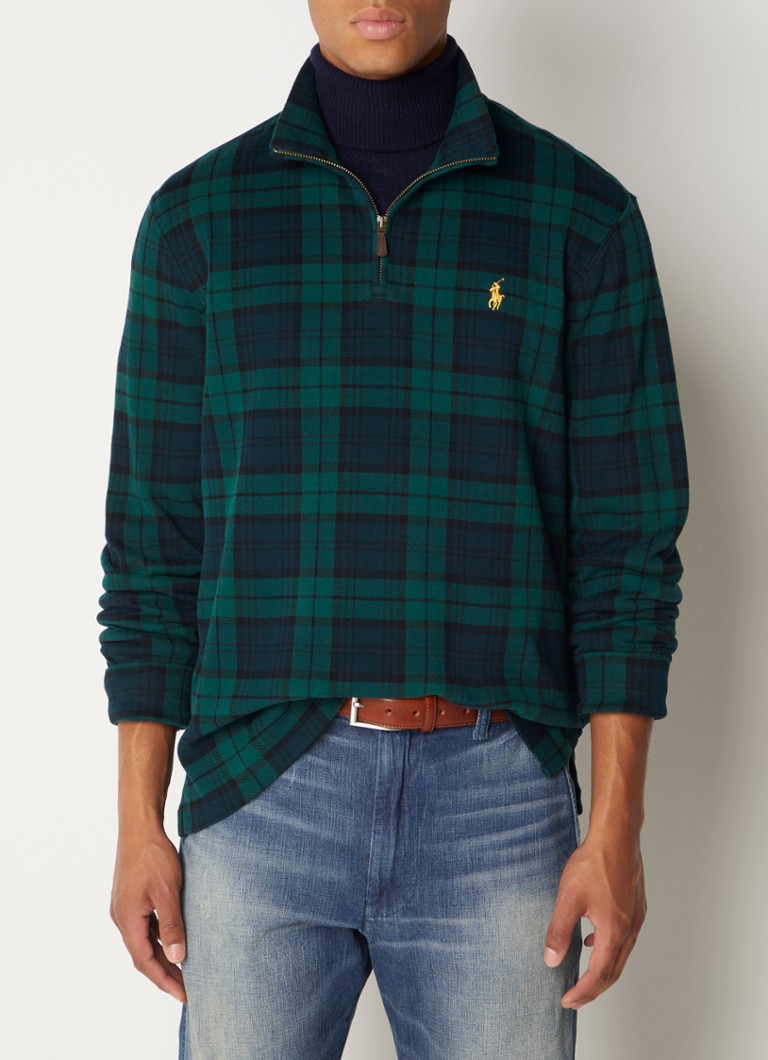 Ralph Lauren Pullover with half zip and check pattern