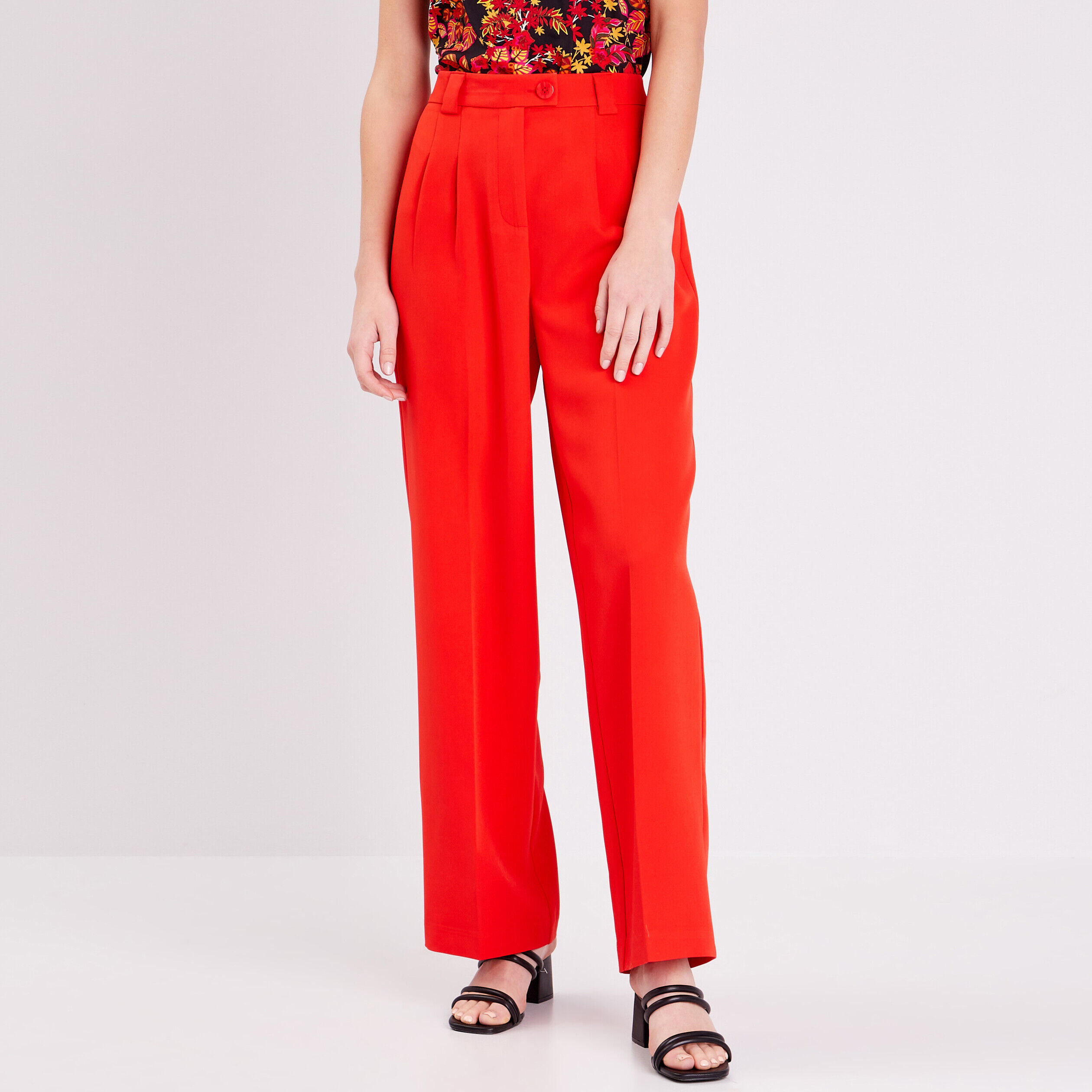 Pantalon bootcut rouge femme | Cache Cache