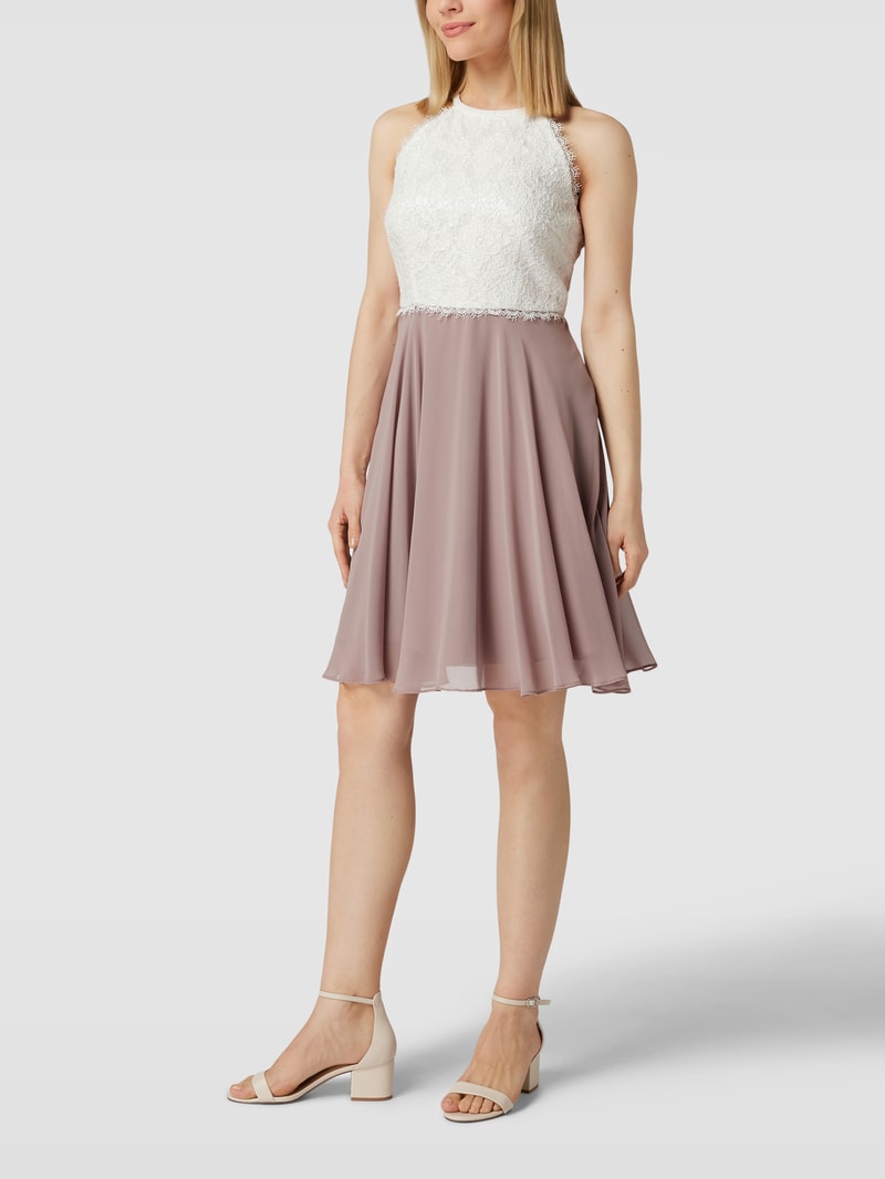 Cocktailkleid in Two-Tone-Machart in mauve