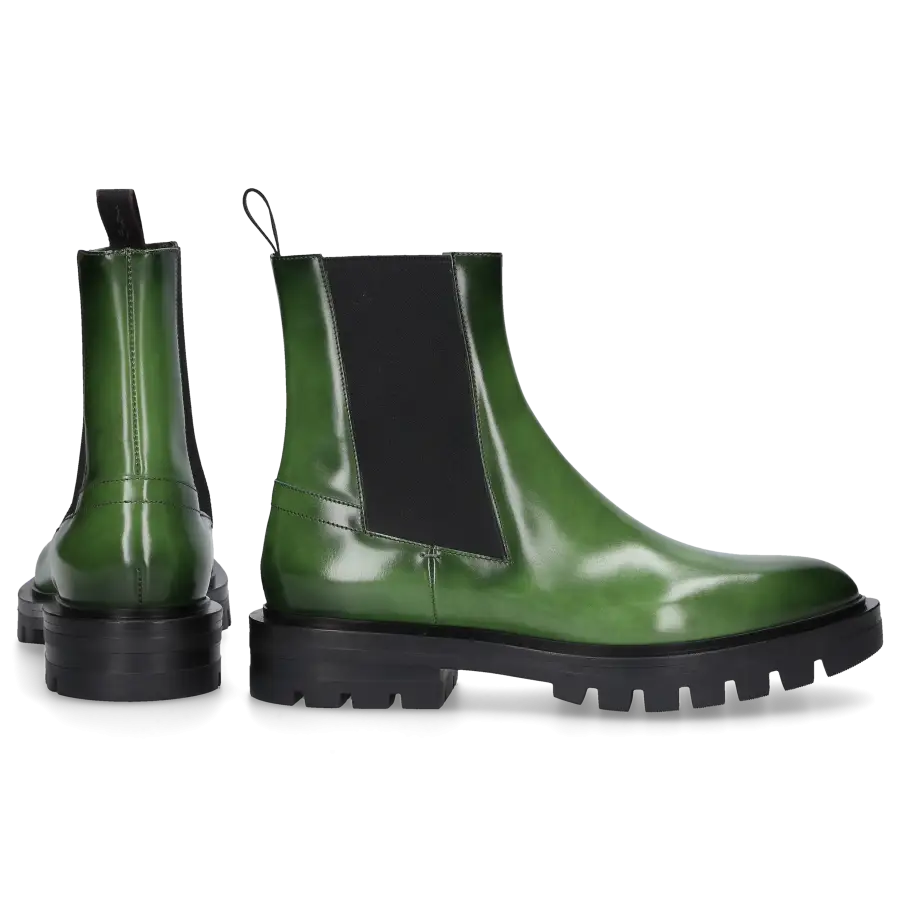 Santoni - Chelsea Boots 59648 Kalbsleder - grün