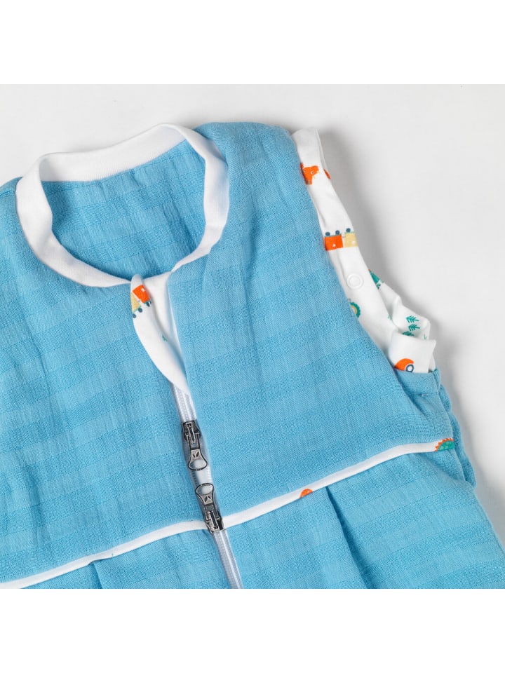 SlumberOrganix Bio Musselin Babyschlafsack, 2,5 Tog in Blau günstig kaufen 70 cm