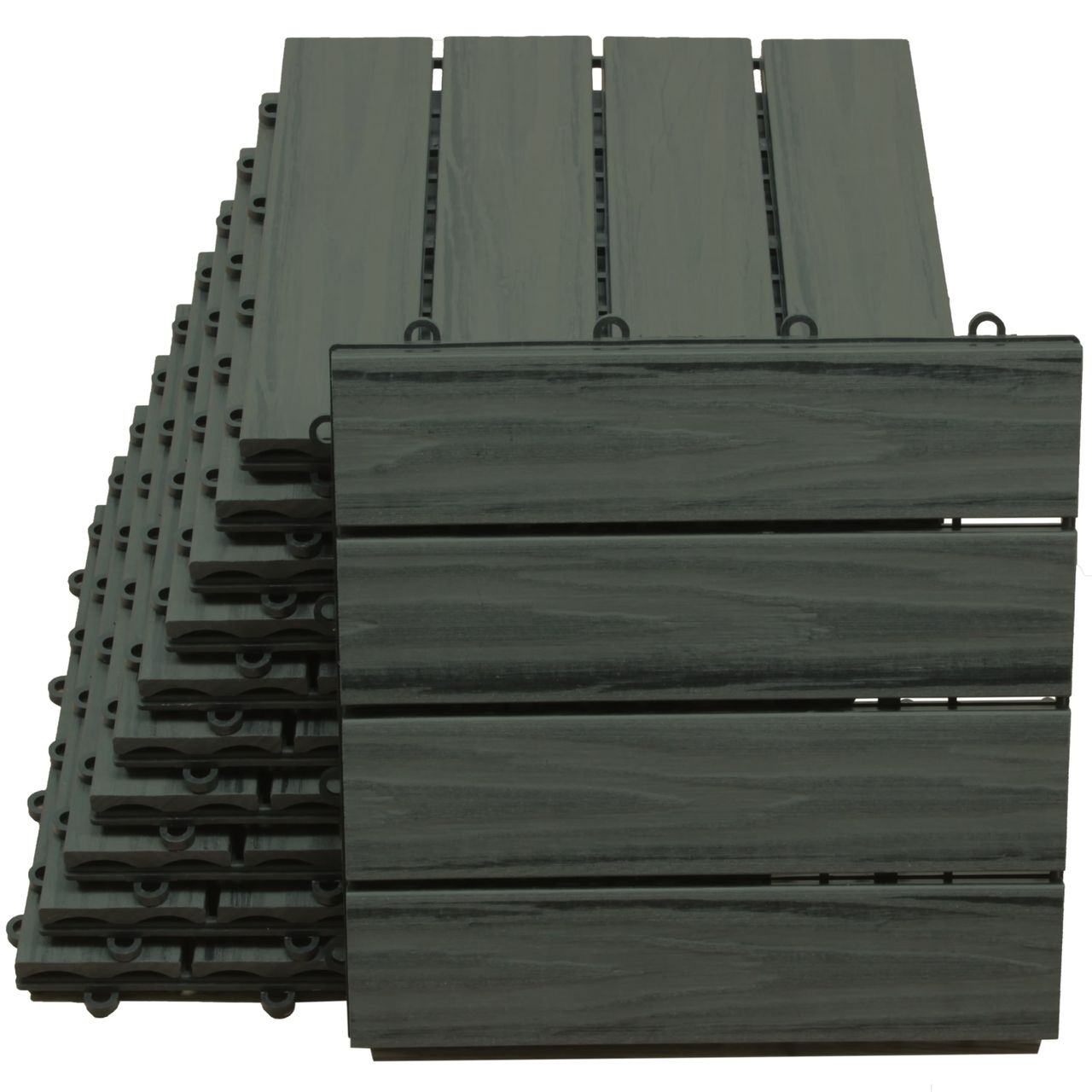 TOP MULTI WPC Fliesen 30 x 30cm anthrazit profiliert 1 m²