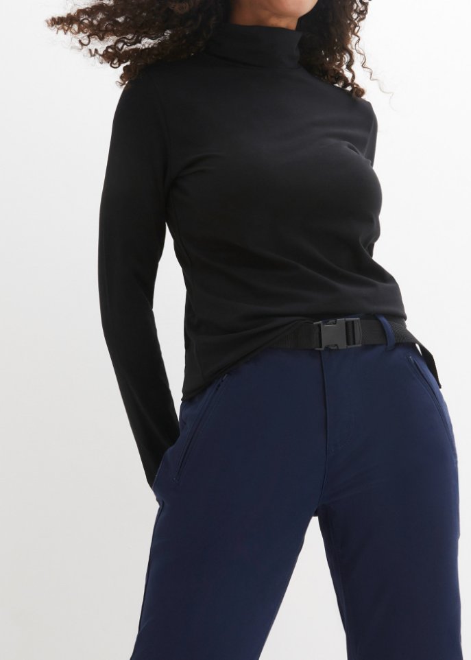 Wasserabweisende Funktionshose aus Stretch-Twill mit Gürtel, Straight
