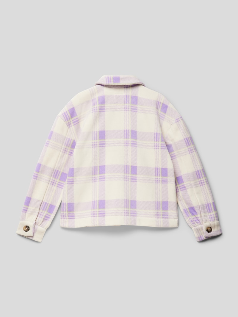 Hemdjacke mit Knopfleiste Modell 'CHECK' in flieder