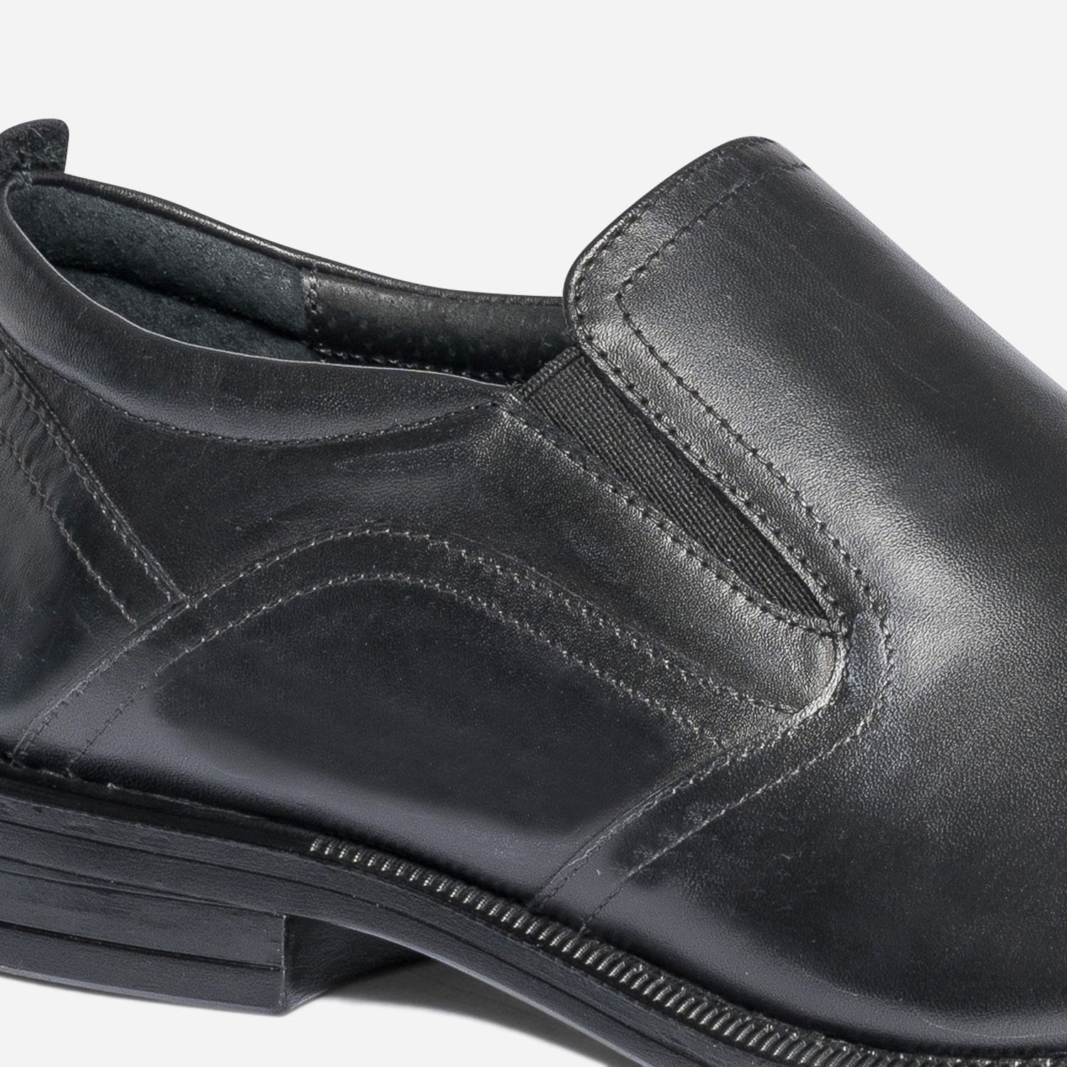 Derby élastiqué noir éco-conçu en cuir