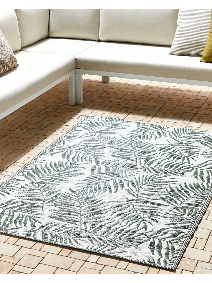 Beliani Outdoorteppich KOTA in Grün/Weiß - (W) 120 x (H) 0.5 x (L) 180 cm günstig kaufen onesize