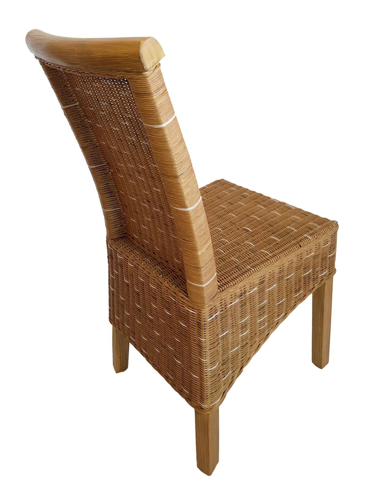 Minara Rattanstuhl Esszimmer Stühle Set Rattanstühle Perth 4 Stück braun nachhaltig