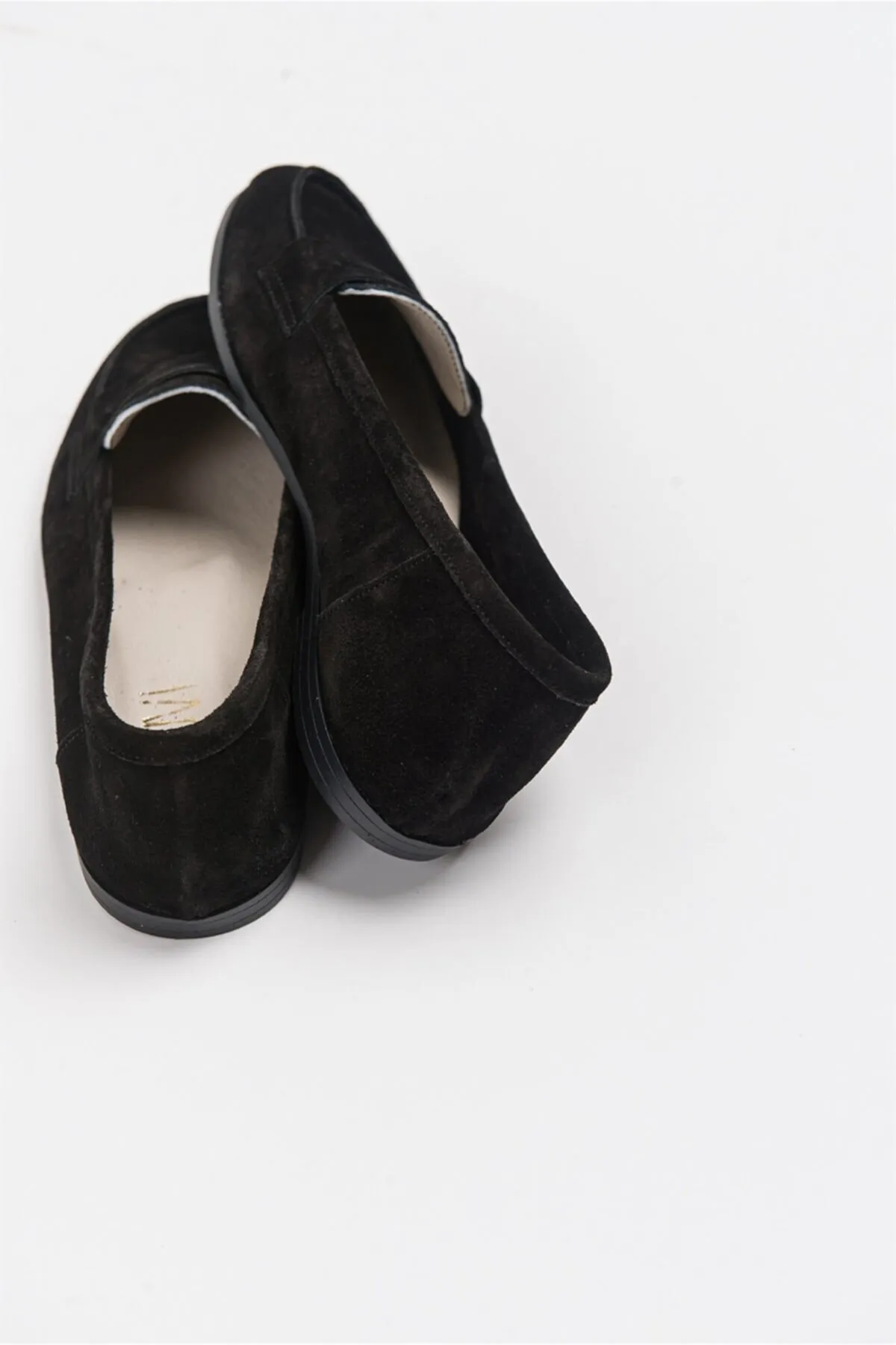 LuviShoes  Ballerinas für Damen aus schwarzem Wildleder Modell F02