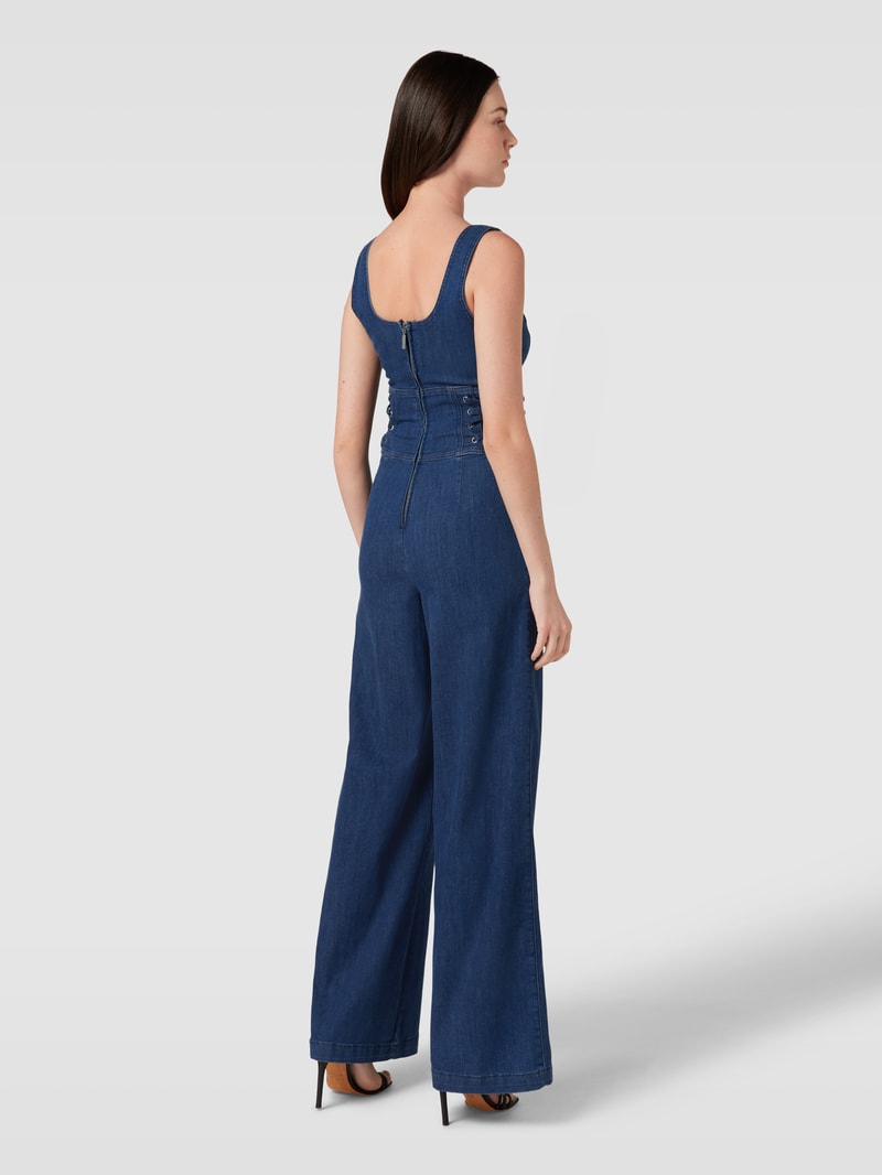 Flared Cut Jumpsuit in Denim-Optik Modell 'TUTA' in dunkelblau