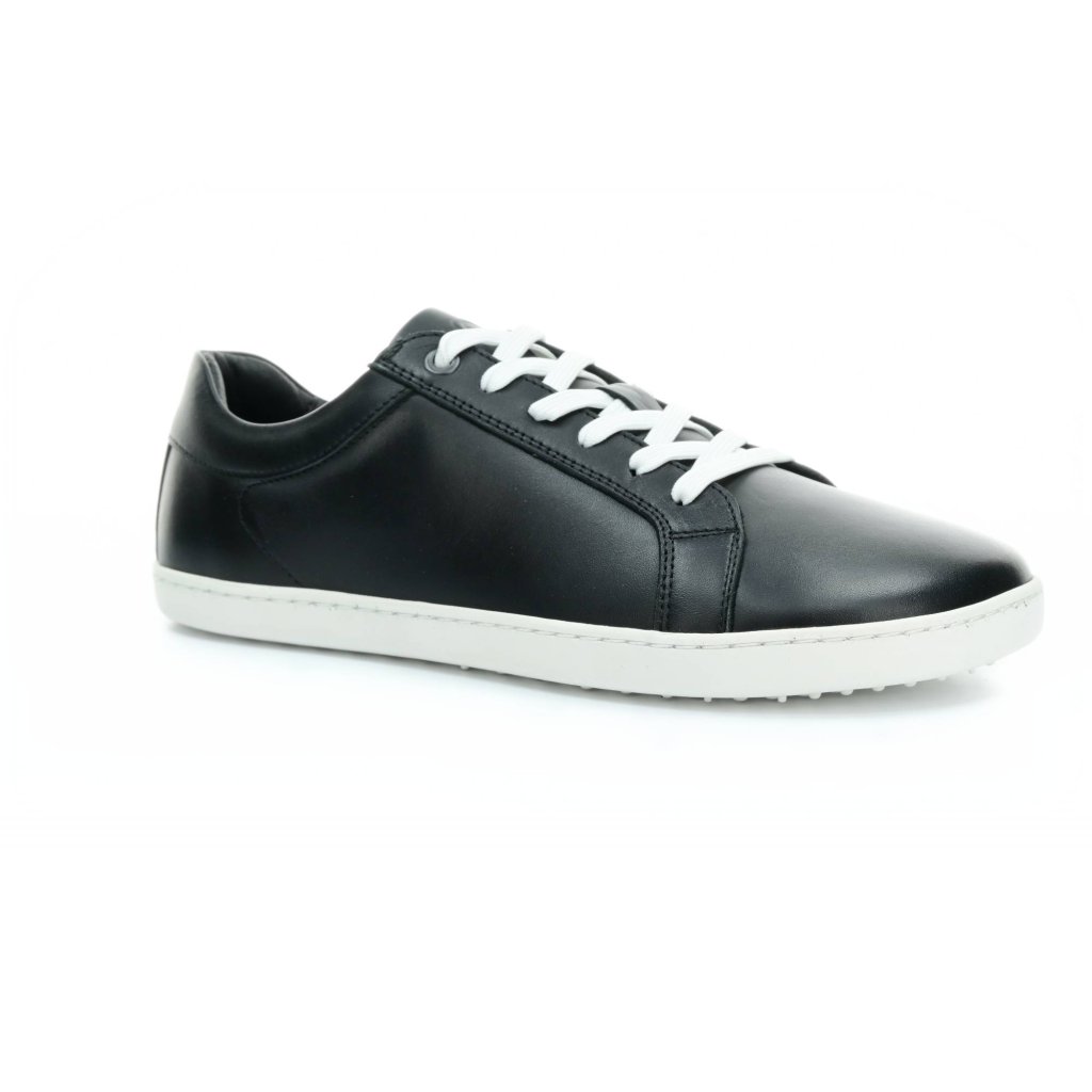 Shapen Feelin Uni Black-White Leather Barfuß-Halbschuhe